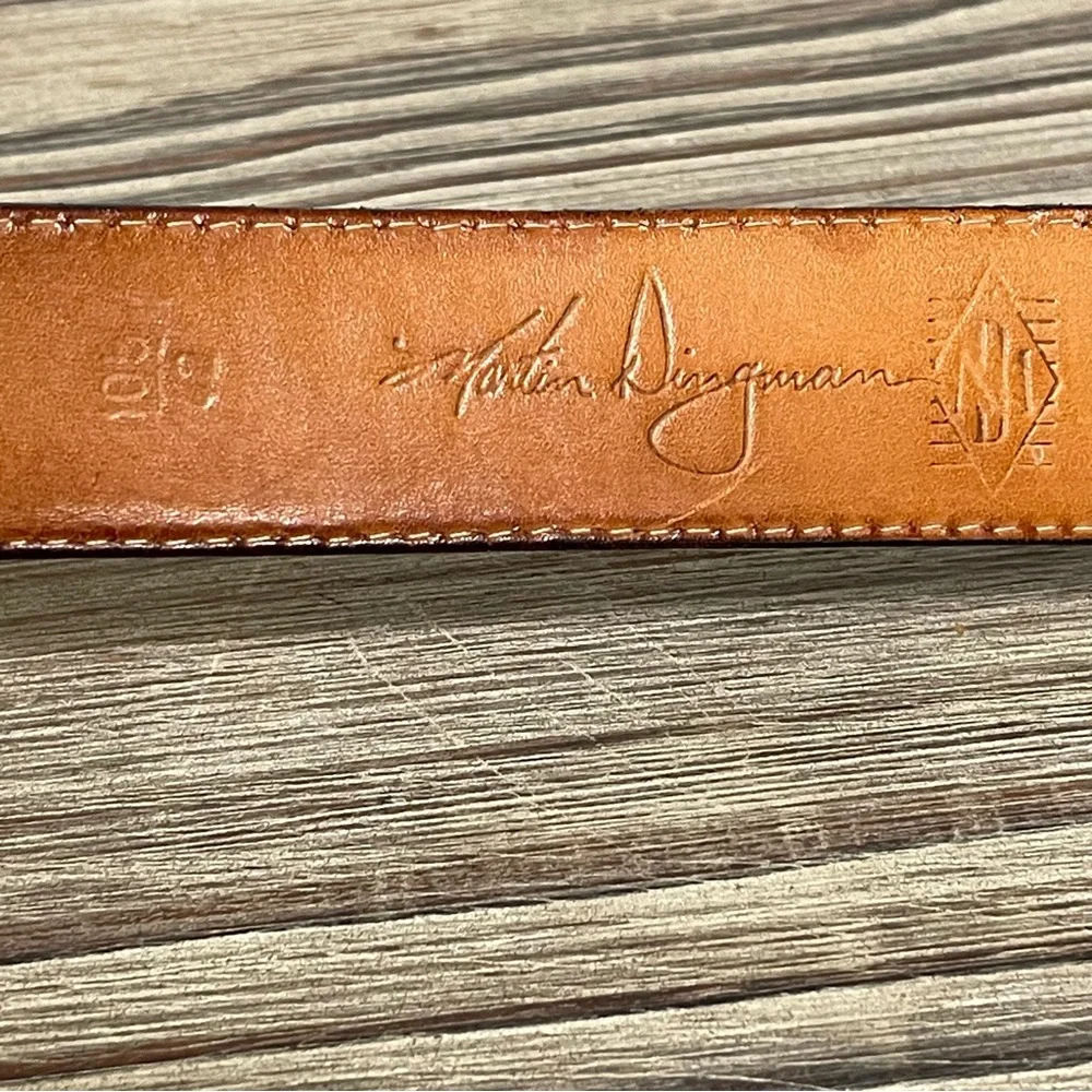 Vintage Martin Dingman Black Milled Finish Leather Belt Hand Made in USA Size 42